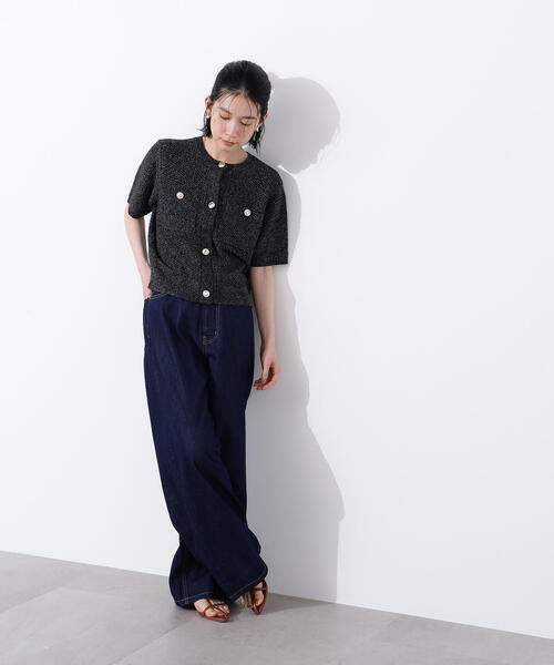 N.（N. Natural Beauty Basic）（エヌエヌナチュラルビューティーベーシック）の「ゴールドボタンニットカーディガン（カーディガン/ボレロ・レディース・オレンジ/ブラック系その他/オフホワイト・MEDIUM）」の13枚目の写真