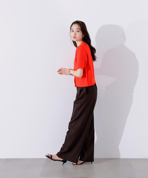 N.（N. Natural Beauty Basic）（エヌエヌナチュラルビューティーベーシック）の「ゴールドボタンニットカーディガン（カーディガン/ボレロ・レディース・オレンジ/ブラック系その他/オフホワイト・MEDIUM）」の16枚目の写真