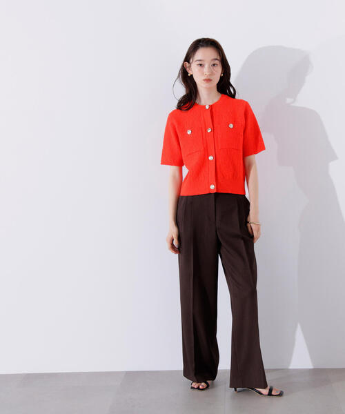 N.（N. Natural Beauty Basic）（エヌエヌナチュラルビューティーベーシック）の「ゴールドボタンニットカーディガン（カーディガン/ボレロ・レディース・オレンジ/ブラック系その他/オフホワイト・MEDIUM）」の18枚目の写真