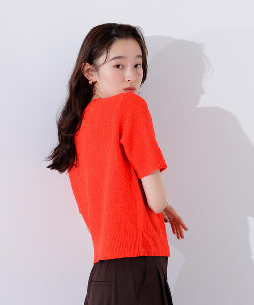 N.（N. Natural Beauty Basic）（エヌエヌナチュラルビューティーベーシック）の「ゴールドボタンニットカーディガン（カーディガン/ボレロ・レディース・オレンジ/ブラック系その他/オフホワイト・MEDIUM）」の20枚目の写真