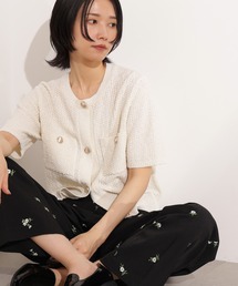 ゴールドボタンニットカーディガン