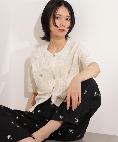 N.（N. Natural Beauty Basic）（エヌエヌナチュラルビューティーベーシック）の「ゴールドボタンニットカーディガン（カーディガン/ボレロ・レディース・オレンジ/ブラック系その他/オフホワイト・MEDIUM）」の22枚目の写真