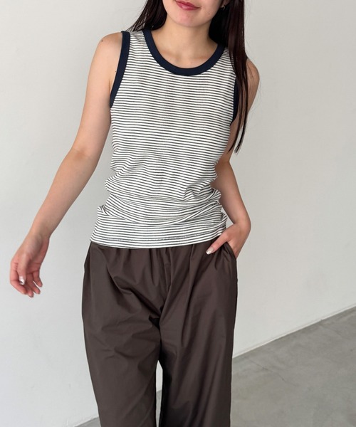 CANAL JEAN（キャナルジーン）の「Miller　パネルリブラウンドタンクトップ（タンクトップ・レディース・グリーン系その他/ヘザーグレー/ネイビー系/ブラック・ONE SIZE）」の12枚目の写真