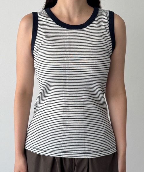 CANAL JEAN（キャナルジーン）の「Miller　パネルリブラウンドタンクトップ（タンクトップ・レディース・グリーン系その他/ヘザーグレー/ネイビー系/ブラック・ONE SIZE）」の14枚目の写真
