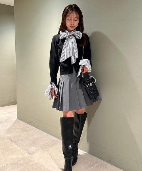 SNIDEL（スナイデル）の「プリーツスカショーパン（スカート・レディース・ベージュ/グレー/ブラック・0/1）」の8枚目の写真