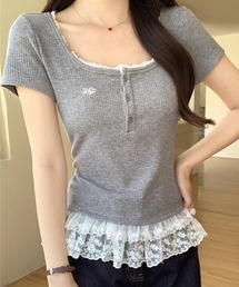 Silly（シリー）の「レイヤード風フリルTシャツ（Tシャツ/カットソー）」