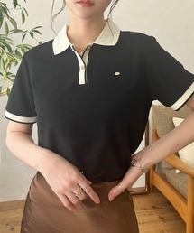ワンポイントプレート 配色ポロ