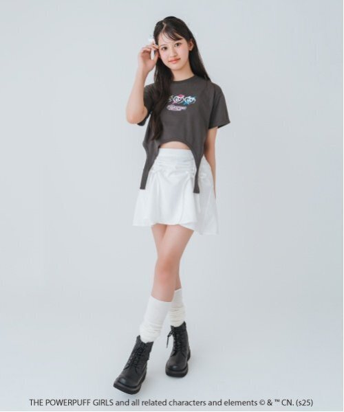 by LOVEiT(バイラビット)の「【The Powerpuff Girls】ガーターTシャツ(接触冷感)(Tシャツ/カットソー・キッズ・オフホワイト/ブルーグレー/チャコール・150cm/140cm/160cm/130cm)」の17枚目の写真