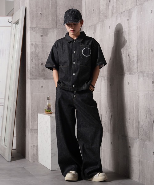 #MEMORY(メモリー)の「【MEMORY】ボタンフライ バレルレッグ ジーンズ / Button fly barrel leg jeans(デニムパンツ・メンズ・ブラック/ネイビー・S/M/L)」の12枚目の写真