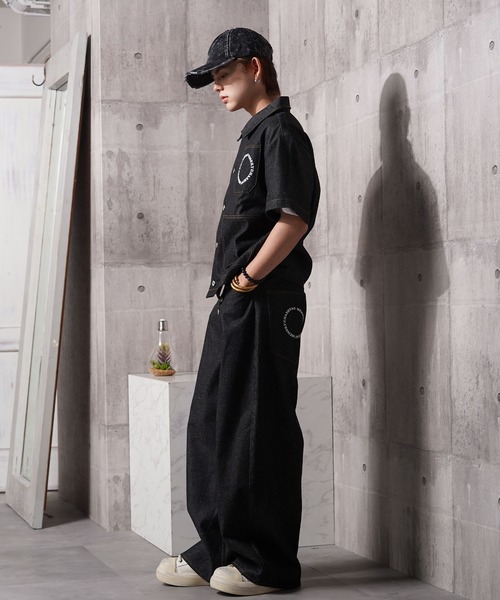 #MEMORY(メモリー)の「【MEMORY】ボタンフライ バレルレッグ ジーンズ / Button fly barrel leg jeans(デニムパンツ・メンズ・ブラック/ネイビー・S/M/L)」の13枚目の写真