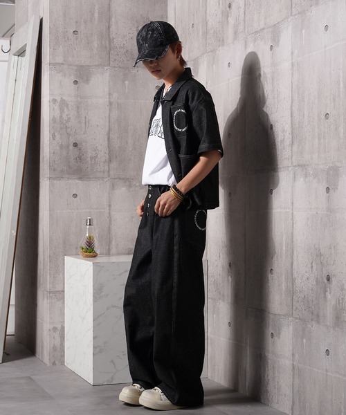 #MEMORY(メモリー)の「【MEMORY】ボタンフライ バレルレッグ ジーンズ / Button fly barrel leg jeans(デニムパンツ・メンズ・ブラック/ネイビー・S/M/L)」の15枚目の写真