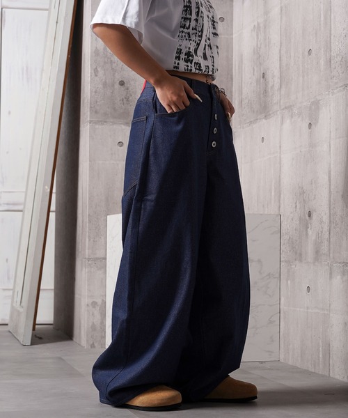 #MEMORY(メモリー)の「【MEMORY】ボタンフライ バレルレッグ ジーンズ / Button fly barrel leg jeans(デニムパンツ・メンズ・ブラック/ネイビー・S/M/L)」の19枚目の写真