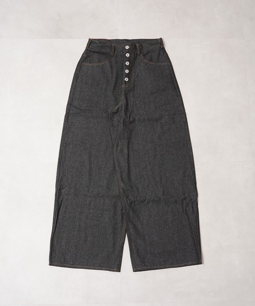 #MEMORY(メモリー)の「【MEMORY】ボタンフライ バレルレッグ ジーンズ / Button fly barrel leg jeans(デニムパンツ・メンズ・ブラック/ネイビー・S/M/L)」の4枚目の写真