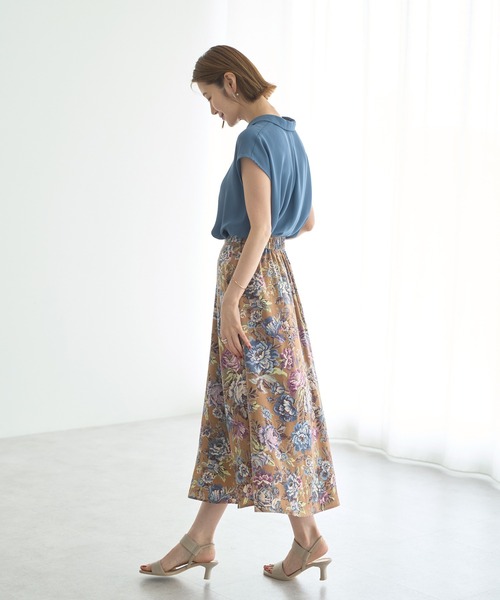 YECCA VECCA（イェッカヴェッカ）の「ゴブラン柄フレアスカート（スカート・レディース・キャメル/ベージュ・M/S）」の13枚目の写真