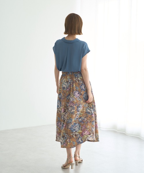 YECCA VECCA（イェッカヴェッカ）の「ゴブラン柄フレアスカート（スカート・レディース・キャメル/ベージュ・M/S）」の14枚目の写真