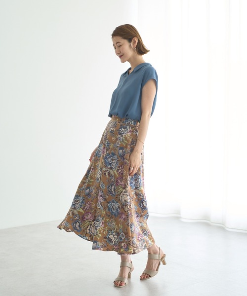 YECCA VECCA（イェッカヴェッカ）の「ゴブラン柄フレアスカート（スカート・レディース・キャメル/ベージュ・M/S）」の11枚目の写真