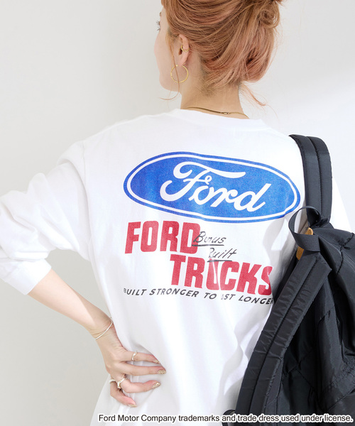 GOOD ROCK SPEED（グッドロックスピード）の「GOOD ROCK SPEED/グッドロックスピード FORD ロンT（Tシャツ/カットソー・レディース・チャコールグレー/ベージュ/ホワイト・FREE）」の2枚目の写真