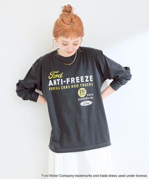 GOOD ROCK SPEED（グッドロックスピード）の「GOOD ROCK SPEED/グッドロックスピード FORD ロンT（Tシャツ/カットソー・レディース・チャコールグレー/ベージュ/ホワイト・FREE）」の7枚目の写真