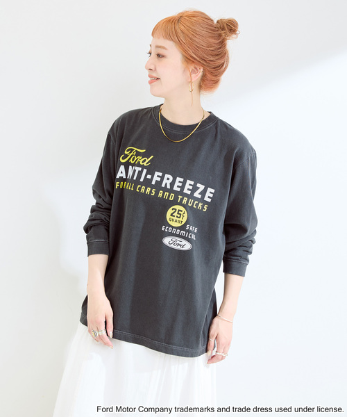 GOOD ROCK SPEED（グッドロックスピード）の「GOOD ROCK SPEED/グッドロックスピード FORD ロンT（Tシャツ/カットソー・レディース・チャコールグレー/ベージュ/ホワイト・FREE）」の8枚目の写真
