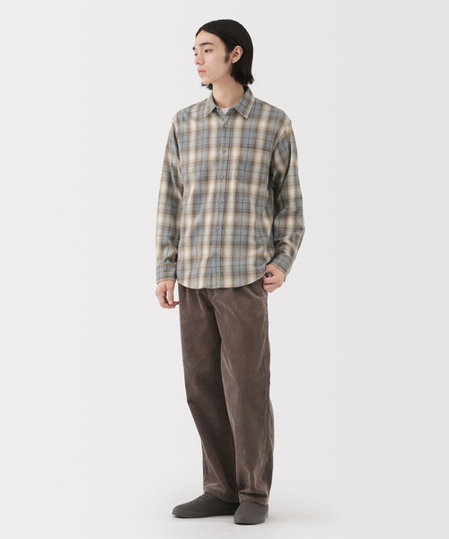 無印良品（ムジルシリョウヒン）の「紳士　両面起毛フランネル長袖シャツ（シャツ/ブラウス・メンズ・ブラウン系/ネイビー系/オフホワイト/ベージュ系/ブラウン/ブルー系/ネイビー・XL/L/M/S）」の16枚目の写真