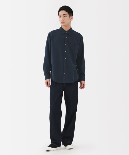 無印良品（ムジルシリョウヒン）の「紳士　両面起毛フランネル長袖シャツ（シャツ/ブラウス・メンズ・ブラウン系/ネイビー系/オフホワイト/ベージュ系/ブラウン/ブルー系/ネイビー・XL/L/M/S）」の22枚目の写真