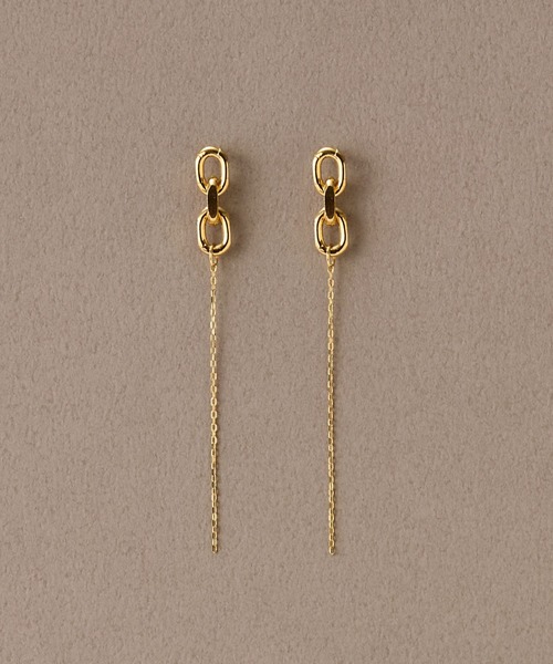 SV】ボリュームチェーンピアス/金属アレルギー対応/ニッケルフリー 