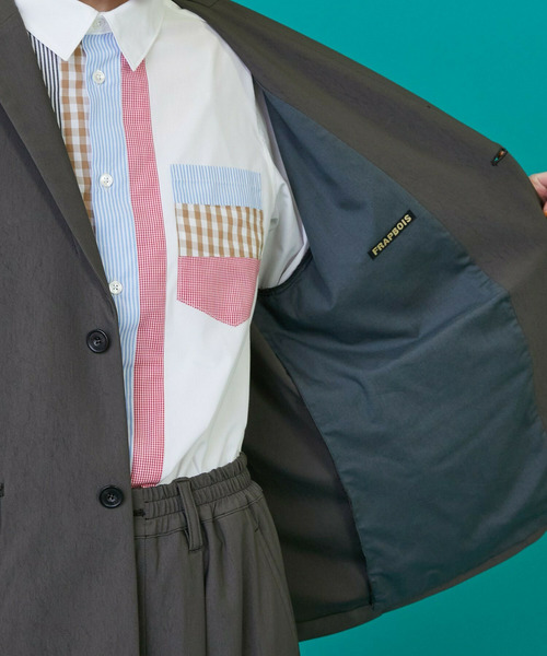 FRAPBOIS(フラボア)の「クールタッチ ジャケット(テーラードジャケット・レディース・ブラック/チャコールグレー・1/2)」の8枚目の写真