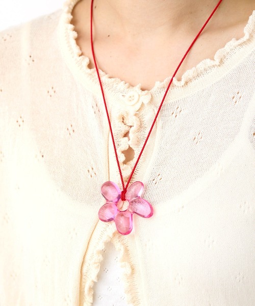 Casselini（キャセリーニ）の「Casselini(キャセリーニ)クリアフラワーチョーカー（チョーカー・レディース・ブラック/クリア/ピンク/レッド・FREE）」の3枚目の写真