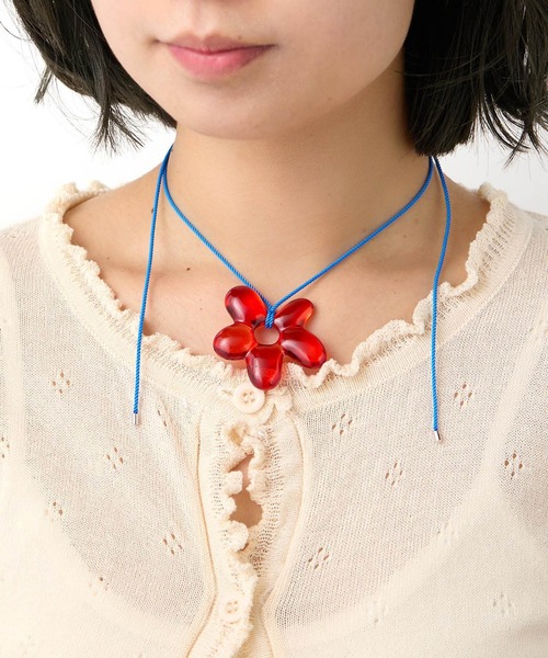 Casselini（キャセリーニ）の「Casselini(キャセリーニ)クリアフラワーチョーカー（チョーカー・レディース・ブラック/クリア/ピンク/レッド・FREE）」の6枚目の写真