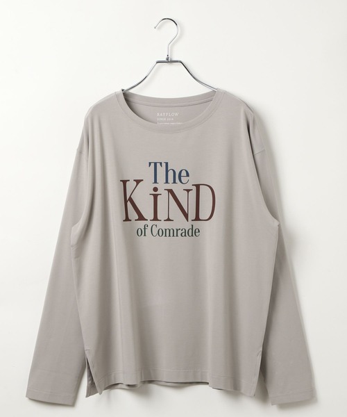 BAYFLOW（ベイフロー）の「[柔らかな肌ざわり]スムースタッチプリント長袖Tシャツ / ロンT（Tシャツ/カットソー・レディース・オフホワイト/グレー/ブラック/ブラウン/チャコール/ホワイト・SMALL/MEDIUM）」の12枚目の写真