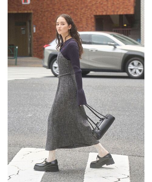POLO BCSコラボ】カラーネックニットドッキングワンピース