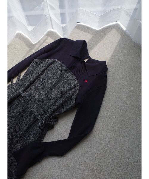 POLO BCS（ポロ ビーシーエス）の「【POLO BCSコラボ】カラーネックニットドッキングワンピース（ワンピース・レディース・ネイビー/チャコールグレー/ブルー/アイボリー/ピンク・SMALL/MEDIUM）」の9枚目の写真