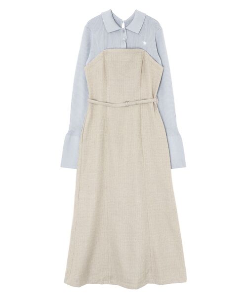 POLO BCS（ポロ ビーシーエス）の「【POLO BCSコラボ】カラーネックニットドッキングワンピース（ワンピース・レディース・ネイビー/チャコールグレー/ブルー/アイボリー/ピンク・SMALL/MEDIUM）」の15枚目の写真