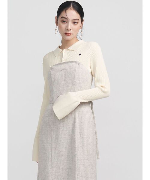 POLO BCS（ポロ ビーシーエス）の「【POLO BCSコラボ】カラーネックニットドッキングワンピース（ワンピース・レディース・ネイビー/チャコールグレー/ブルー/アイボリー/ピンク・SMALL/MEDIUM）」の2枚目の写真