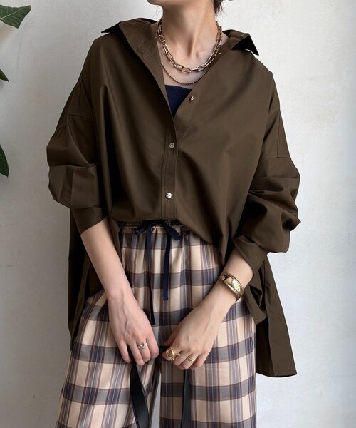 DouDou(ドゥドゥ)の「ポンチョブラウス(シャツ/ブラウス・レディース・ブルー/チャコールグレー/カーキ・FREE)」の1枚目の写真