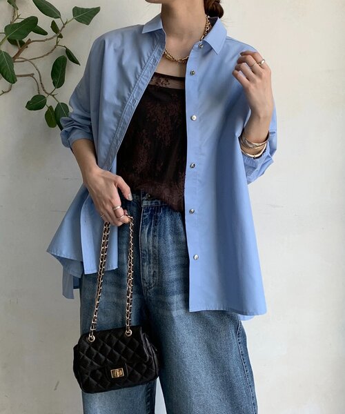 DouDou(ドゥドゥ)の「ポンチョブラウス(シャツ/ブラウス・レディース・ブルー/チャコールグレー/カーキ・FREE)」の3枚目の写真