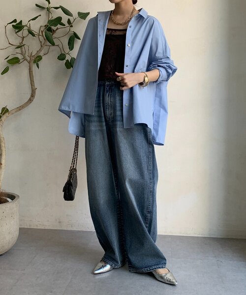 DouDou(ドゥドゥ)の「ポンチョブラウス(シャツ/ブラウス・レディース・ブルー/チャコールグレー/カーキ・FREE)」の22枚目の写真