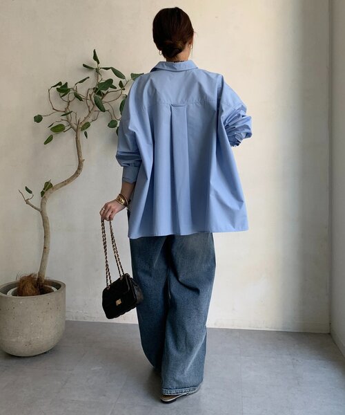 DouDou(ドゥドゥ)の「ポンチョブラウス(シャツ/ブラウス・レディース・ブルー/チャコールグレー/カーキ・FREE)」の6枚目の写真