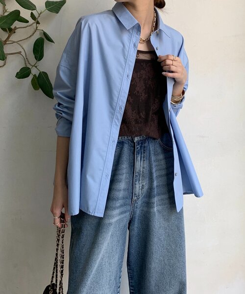 DouDou(ドゥドゥ)の「ポンチョブラウス(シャツ/ブラウス・レディース・ブルー/チャコールグレー/カーキ・FREE)」の7枚目の写真