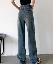 ハイウエストワイドストレートデニム