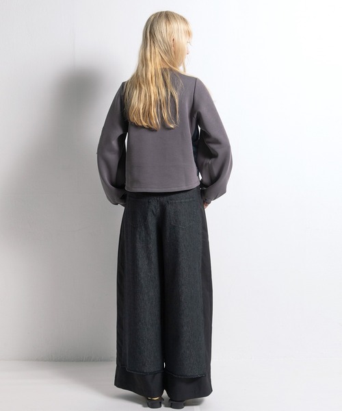 AULA AILA(アウラアイラ)の「ドッキングデニムワイドパンツ(デニムパンツ・レディース・ブラック/グレー/ブルー・0/1)」の21枚目の写真