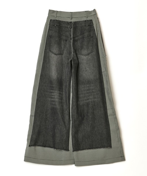 AULA AILA(アウラアイラ)の「ドッキングデニムワイドパンツ(デニムパンツ・レディース・ブラック/グレー/ブルー・0/1)」の9枚目の写真