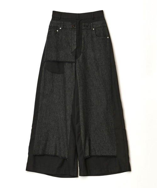 AULA AILA(アウラアイラ)の「ドッキングデニムワイドパンツ(デニムパンツ・レディース・ブラック/グレー/ブルー・0/1)」の10枚目の写真