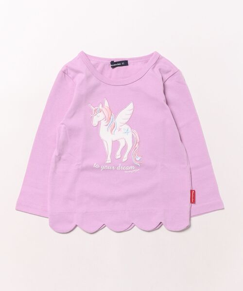 Moujonjon(ムージョンジョン)の「ハート・ユニコーン・くま長袖Tシャツ・ロンT(Tシャツ/カットソー・キッズ・ラベンダー/ピンク/オフホワイト・80/90/100/110/120/130)」の3枚目の写真