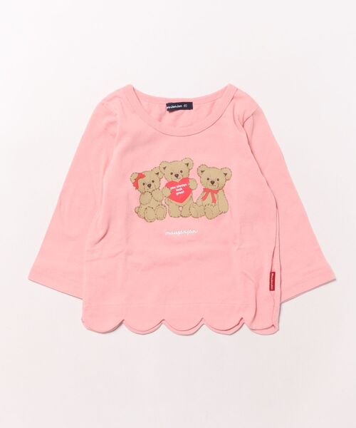 Moujonjon(ムージョンジョン)の「ハート・ユニコーン・くま長袖Tシャツ・ロンT(Tシャツ/カットソー・キッズ・ラベンダー/ピンク/オフホワイト・80/90/100/110/120/130)」の1枚目の写真