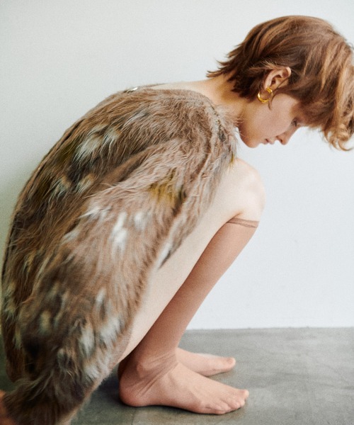 LARUTA（ラルータ）の「【LARUTA】花柄ジャガードシャギー2WAYニット（カーディガン/ボレロ・レディース・モカ/ブラウン/アイボリー/ブラック・FREE）」の20枚目の写真