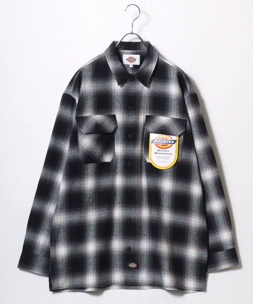 Dickies(ディッキーズ)の「Dickies/ディッキーズ オーバーサイズ ネルオンブレチェック ワークシャツ レディース メンズ(シャツ/ブラウス・メンズ・チャコール/ブラウン/ブラック・M/L/LL)」の4枚目の写真