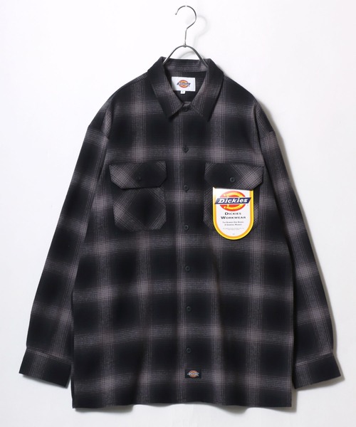 Dickies(ディッキーズ)の「Dickies/ディッキーズ オーバーサイズ ネルオンブレチェック ワークシャツ レディース メンズ(シャツ/ブラウス・メンズ・チャコール/ブラウン/ブラック・M/L/LL)」の7枚目の写真