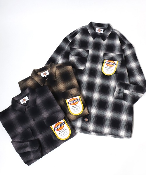 Dickies(ディッキーズ)の「Dickies/ディッキーズ オーバーサイズ ネルオンブレチェック ワークシャツ レディース メンズ(シャツ/ブラウス・メンズ・チャコール/ブラウン/ブラック・M/L/LL)」の15枚目の写真