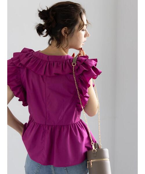 Te chichi（テチチ）の「ギャザーフリルペプラムブラウス（シャツ/ブラウス・レディース・ブラック/ピンク/オフホワイト・F）」の9枚目の写真